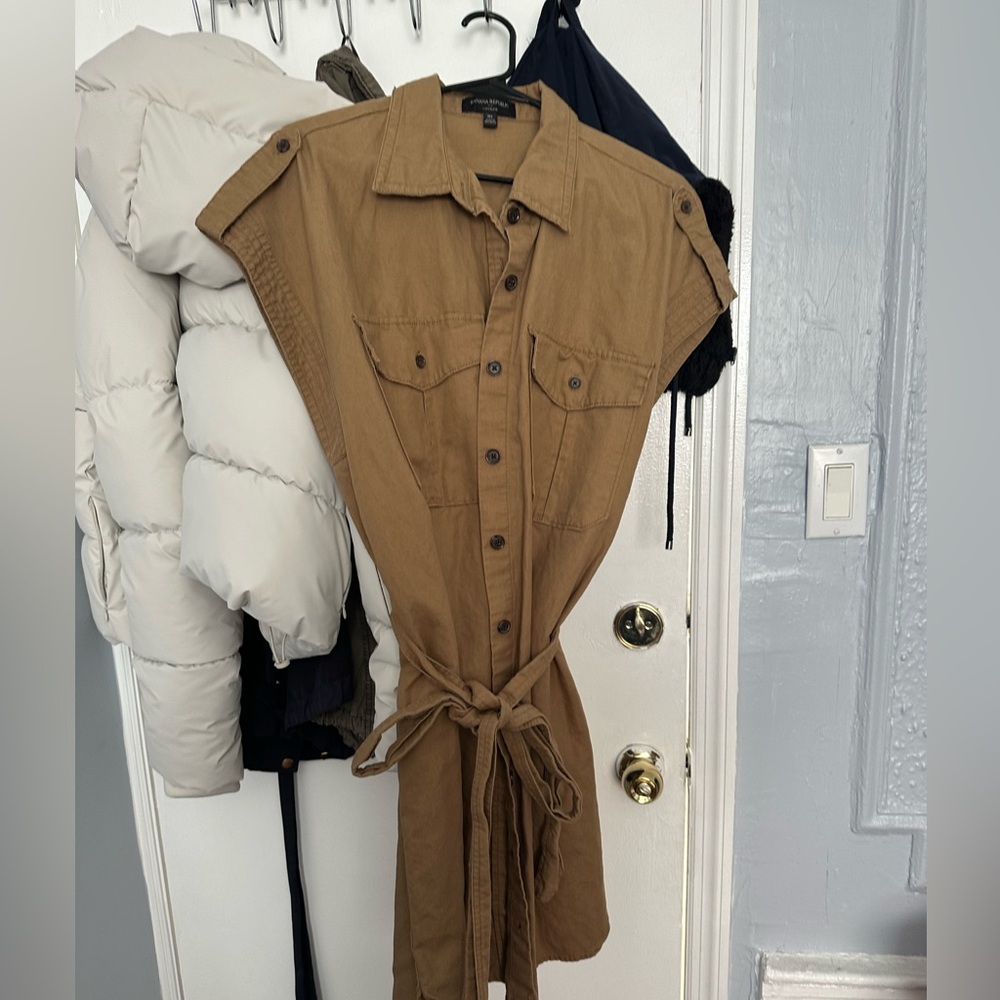 Linen shirt dress